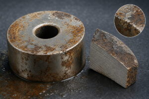 La corrosion entraîne l'usure des aimants au néodyme