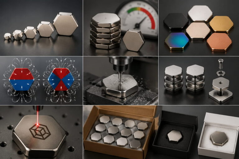 Image illustrant les services de fabrication d'aimants hexagonaux en néodyme sur mesure