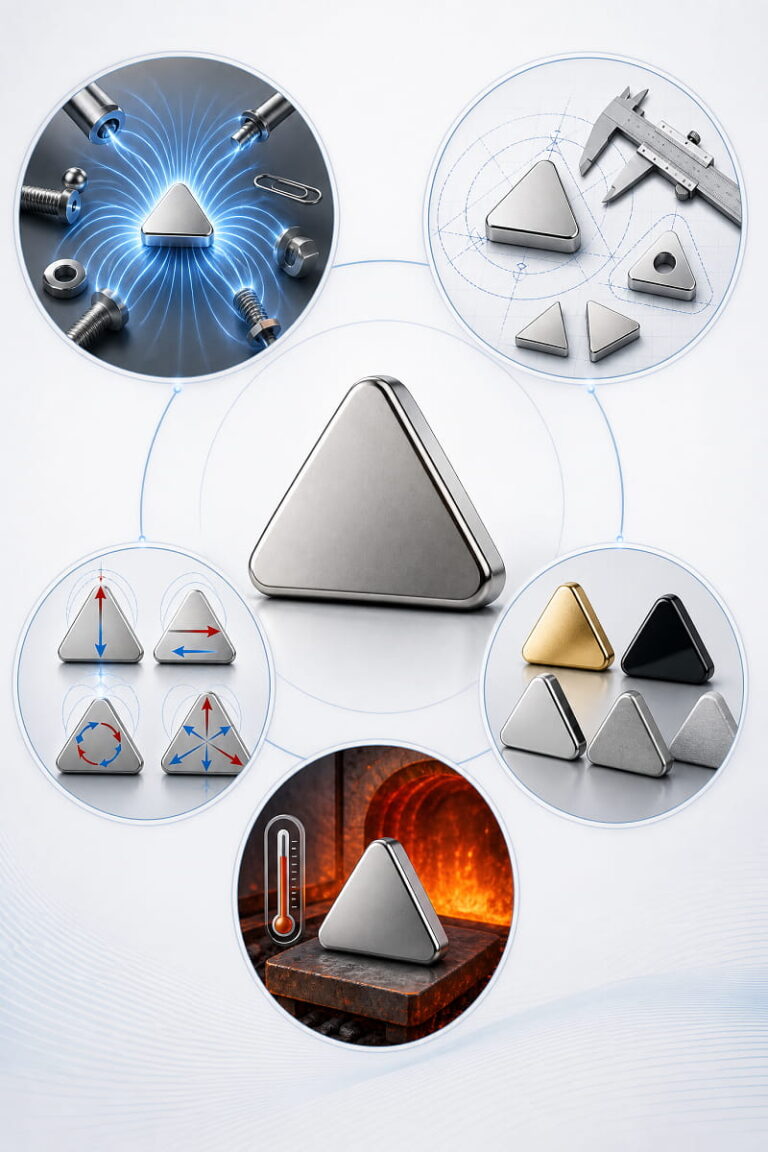 Caractéristiques des aimants triangulaires en néodyme