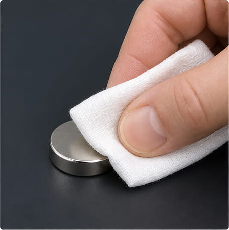 Quelle colle utiliser pour les aimants en néodyme (conseils de pros) 8 Nettoyer les surfaces magnétiques