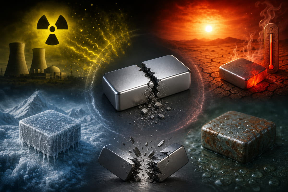 Les rayonnements et les conditions extrêmes qui réduisent la durée de vie des aimants au néodyme