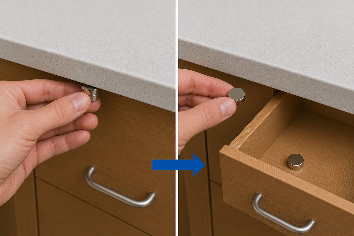 Utilisez « draw » pour séparer les aimants en néodyme