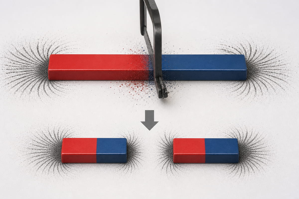 Que se passe-t-il si l'on coupe un aimant en barre en deux ? 3 Que se passe-t-il si l'on coupe un aimant en barre en deux ?