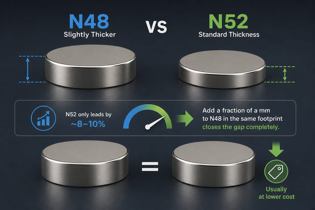 Alternative de taille pour les aimants N48 et N52