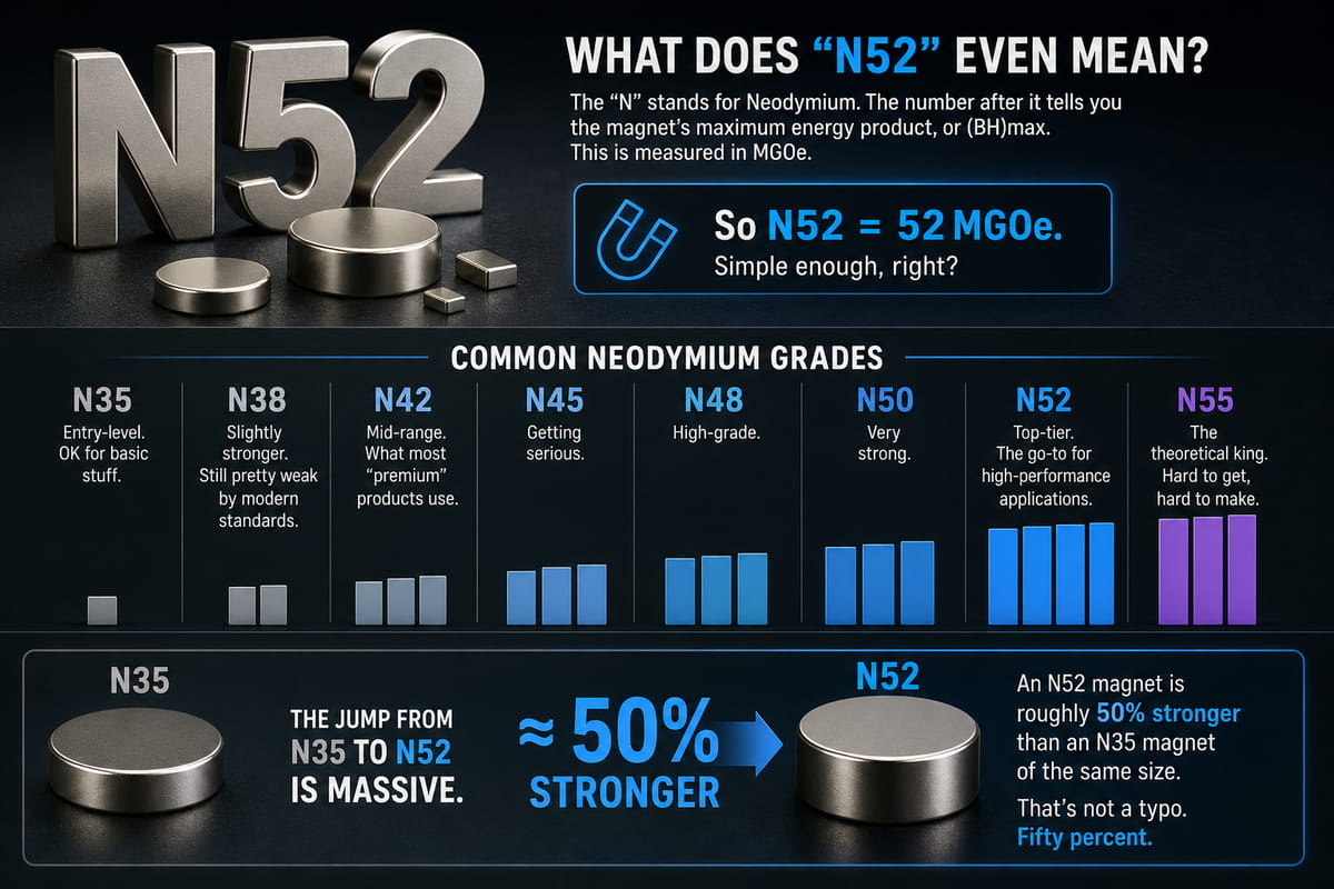 Le N52 est-il l'aimant le plus puissant ? La vérité n° 4 Mais qu'est-ce que « N52 » signifie au juste ?