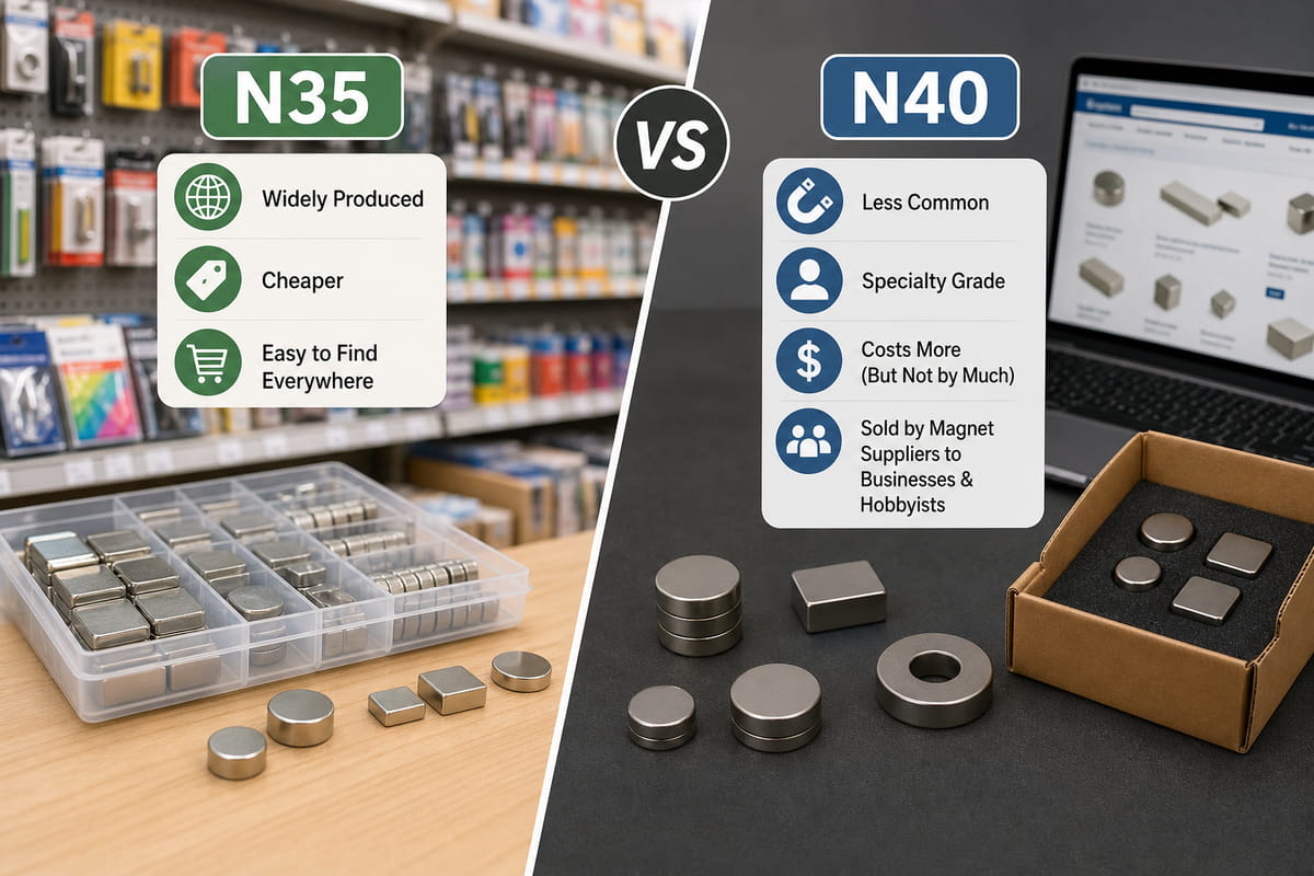 Coût et disponibilité des aimants N35 et N40