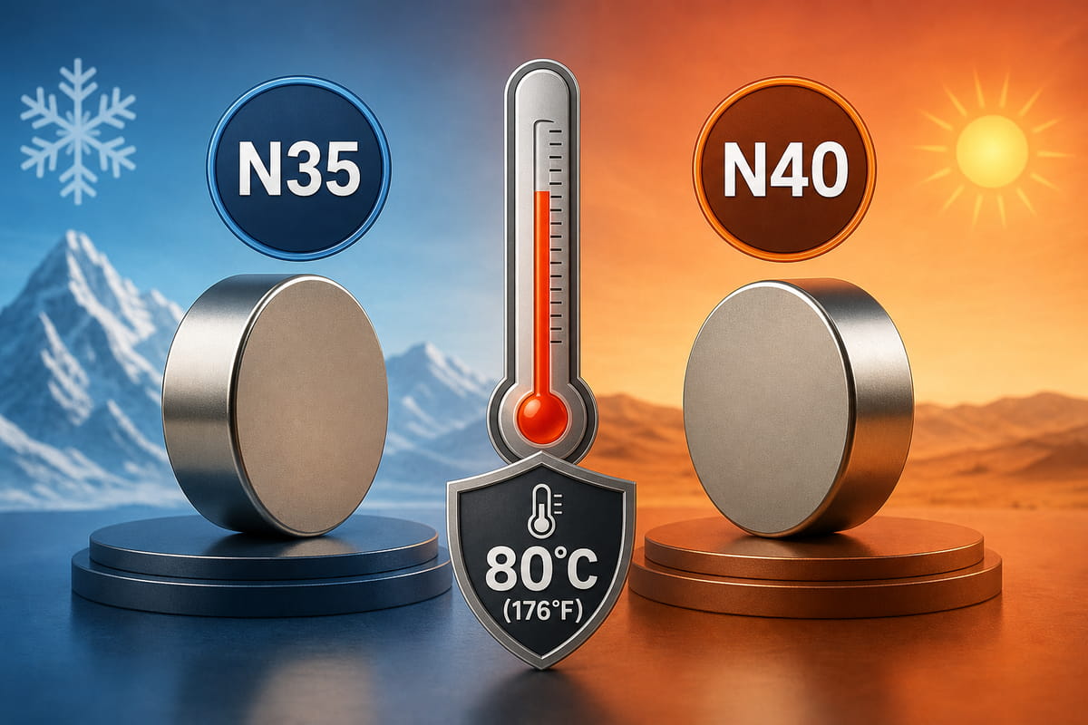 Tolérance à la température des aimants N35 et N40