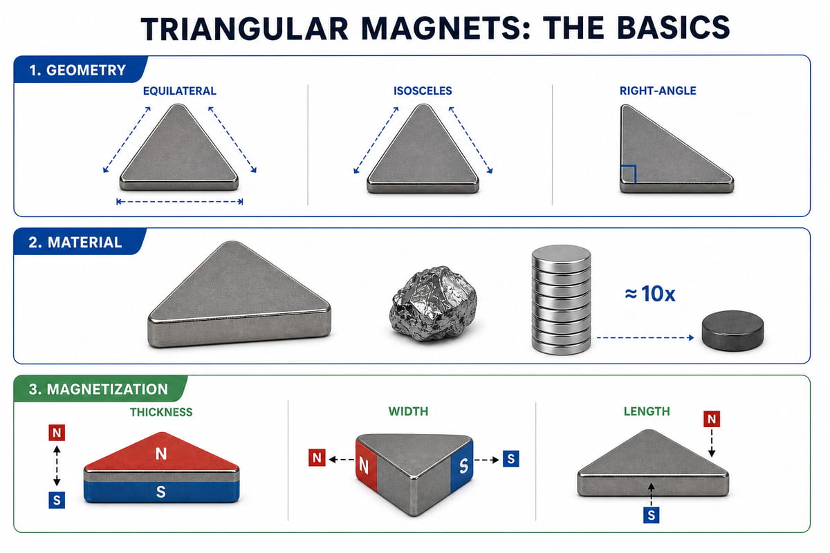 Les principes de base des aimants triangulaires