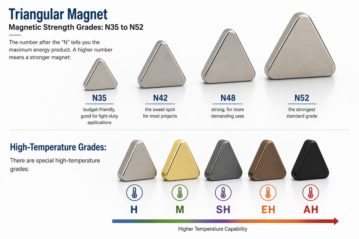 Niveaux de puissance magnétique des aimants triangulaires