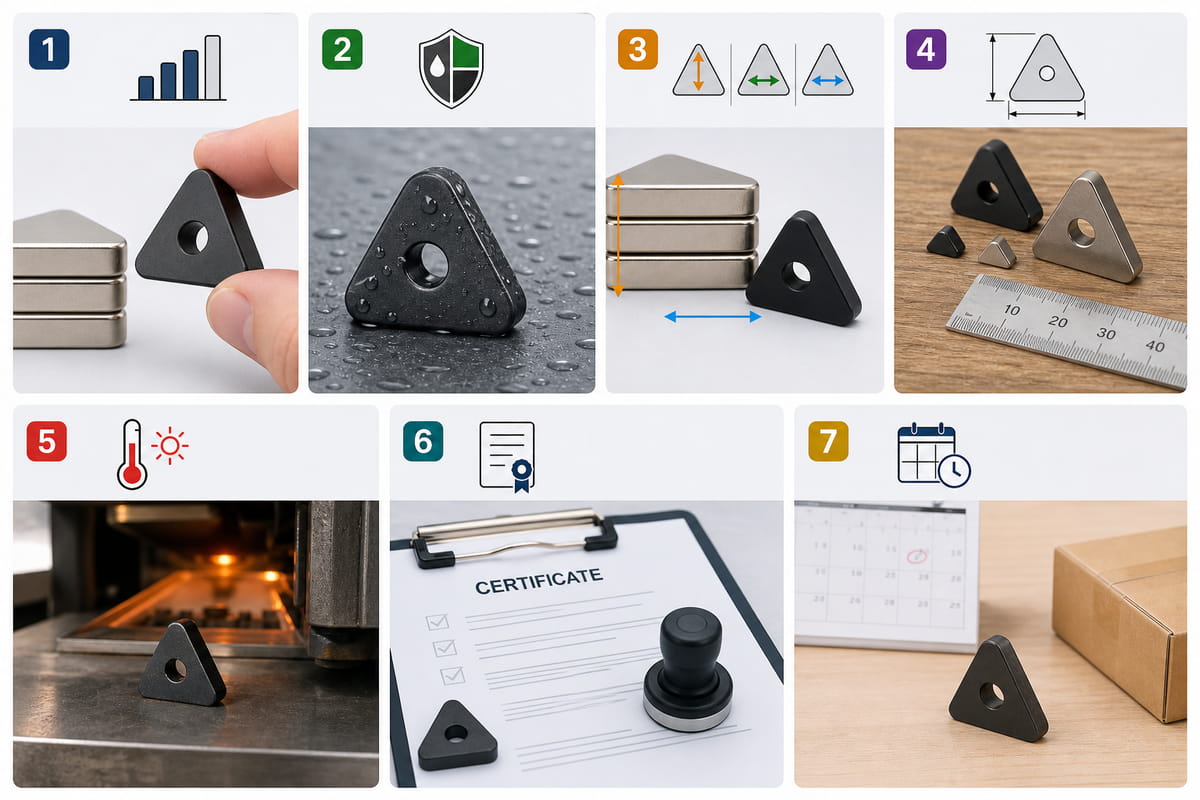Critères à prendre en compte lors de l'achat d'aimants triangulaires