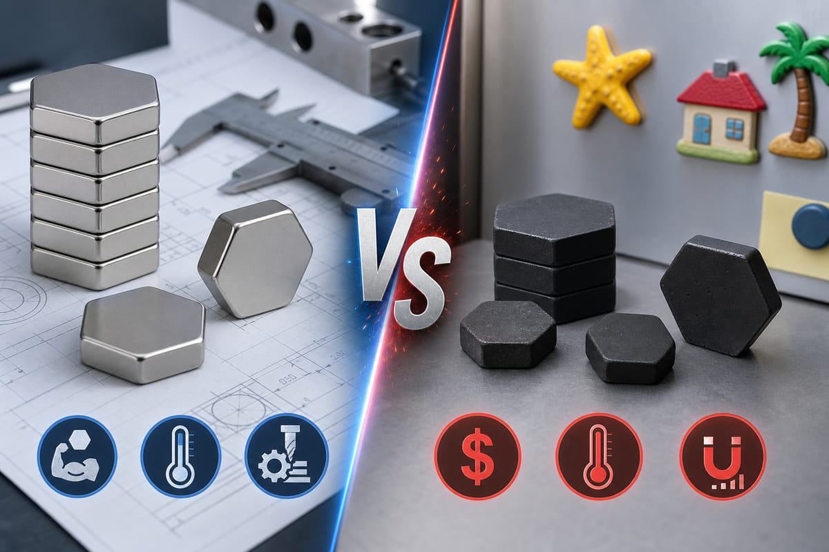 Aimants en néodyme vs aimants hexagonaux classiques